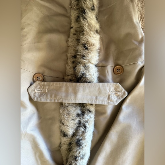 Vintage Reversible Hooded Rain Trench Coat with Cheetah Faux - Picture 12 of 17